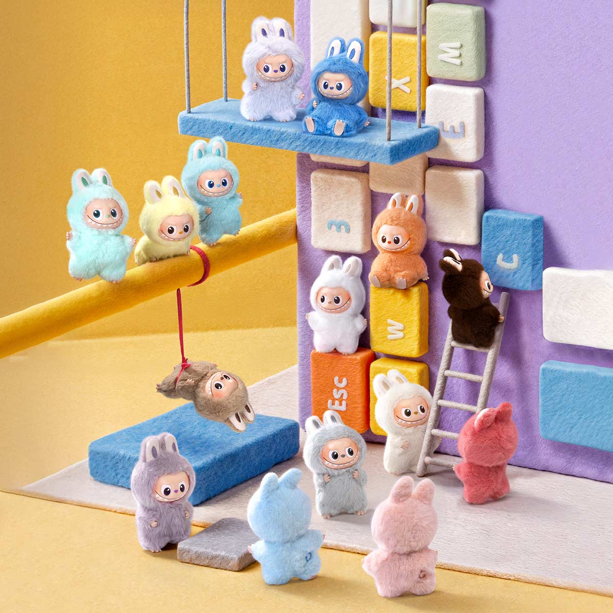 THE MONSTERS Pin for Love Series-Vinyl Plush Pendant Blind Box (A-Z)