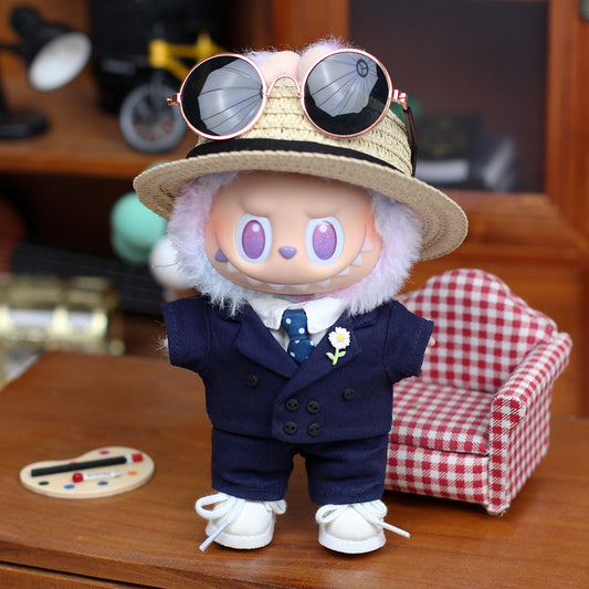 Labubu Macaron G-Dragon Style Dark Blue Suit