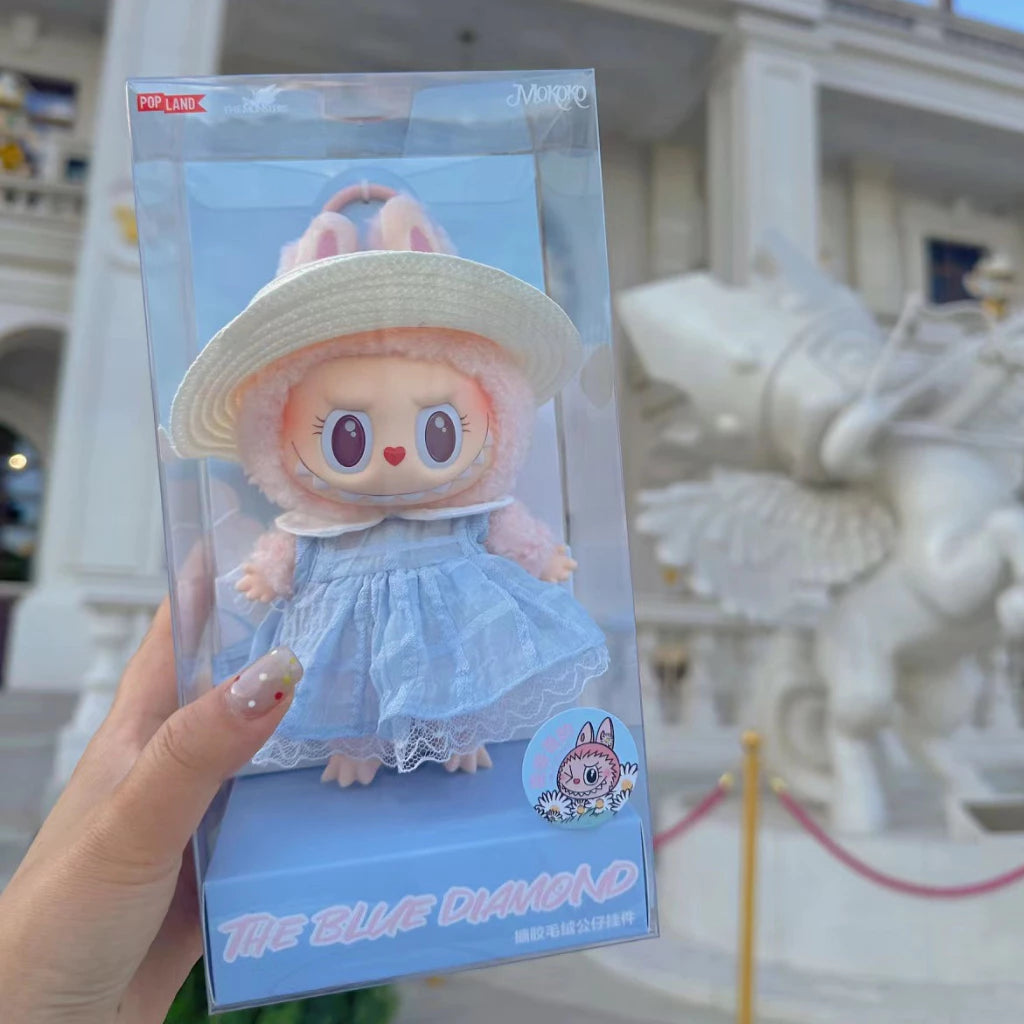 Pop Mart Labubu The Blue Diamon Summer Party Vinyl Plush Doll Pendant