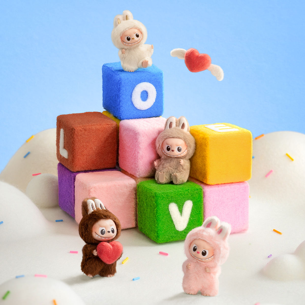 THE MONSTERS Pin for Love Series-Vinyl Plush Pendant Blind Box (A-Z)