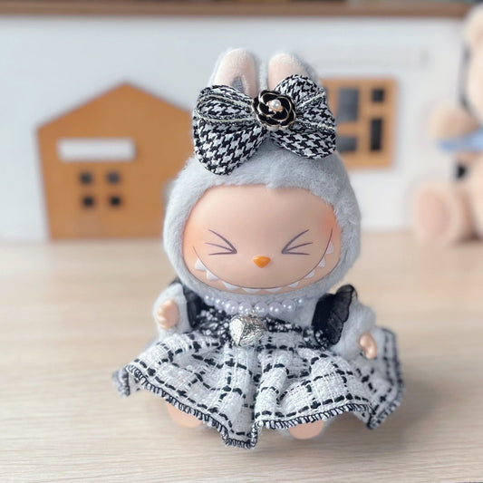 Labubu Farah x Chanel Gray Dress with Beanie